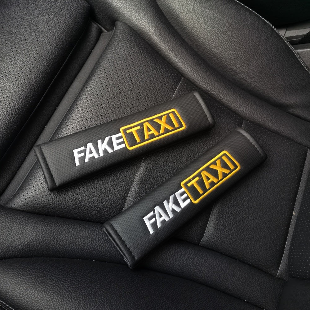 Universal Carbon Fiber Look Car Seat Belt Shoulder Pads Soft Faux Leather Covers 2pcs