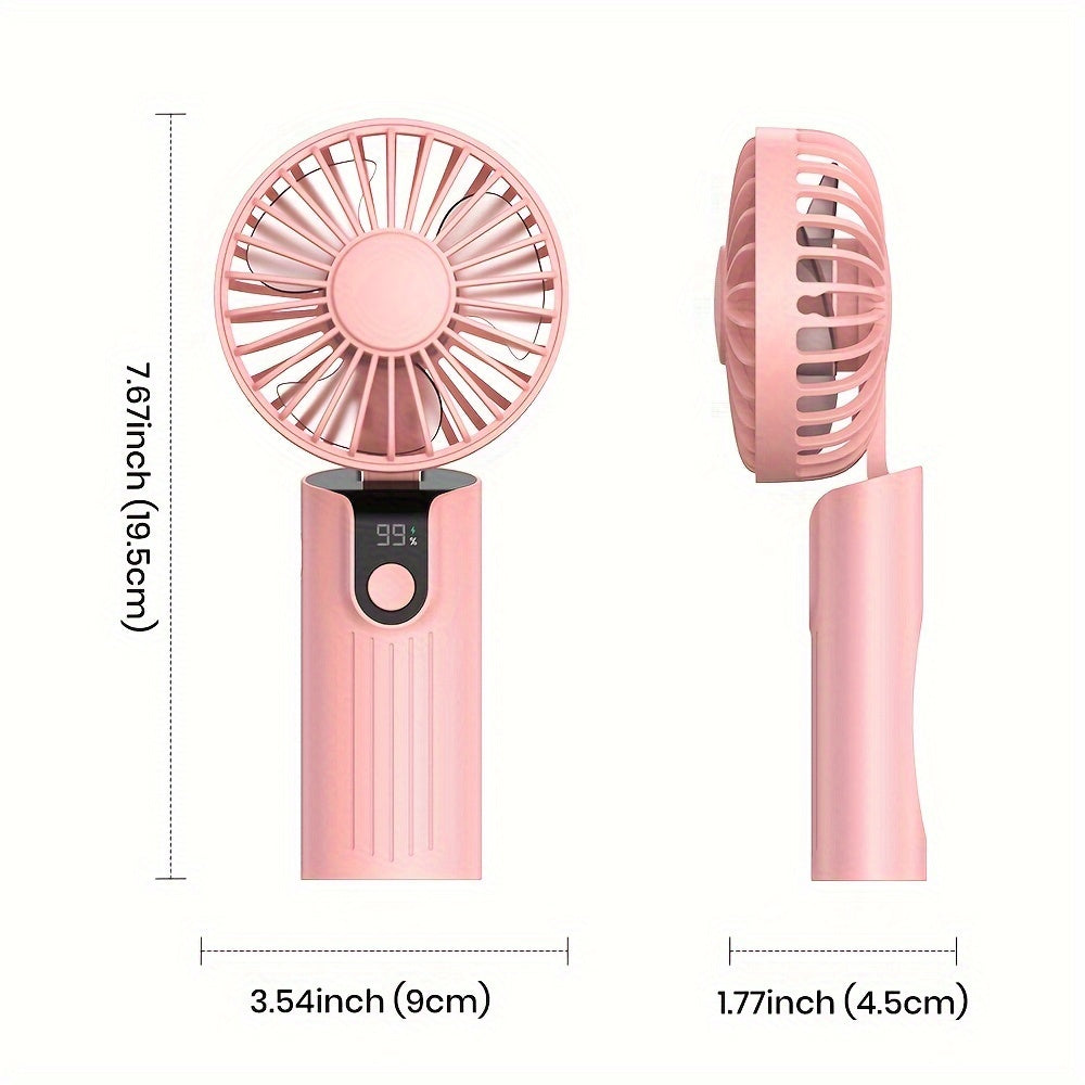 Portable Handheld Fan with 5000mAh Battery Up to 24 Hours Rechargeable Foldable Quiet Brushless Motor