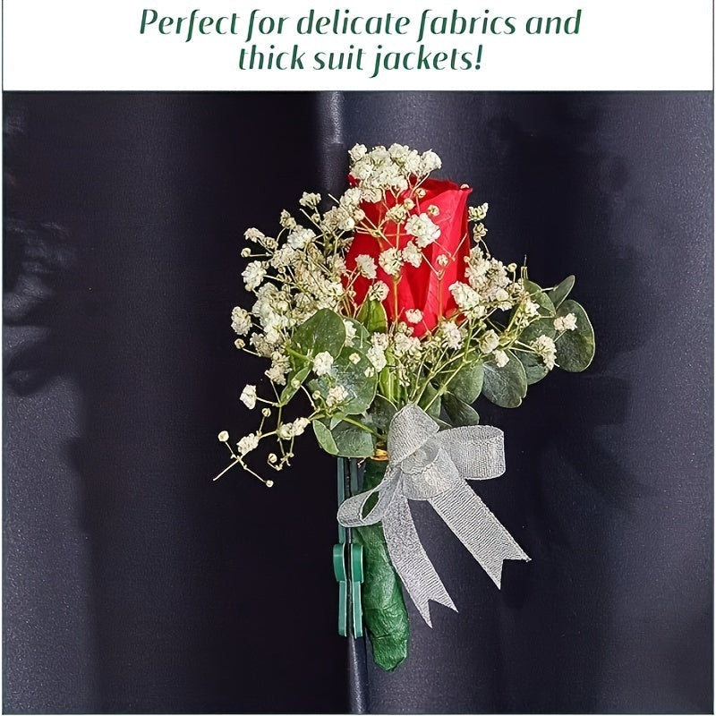 To'y uchun 15 ta yashil gulli boutonnier magnetlar to'plami, korsetlar va aksessuarlar uchun