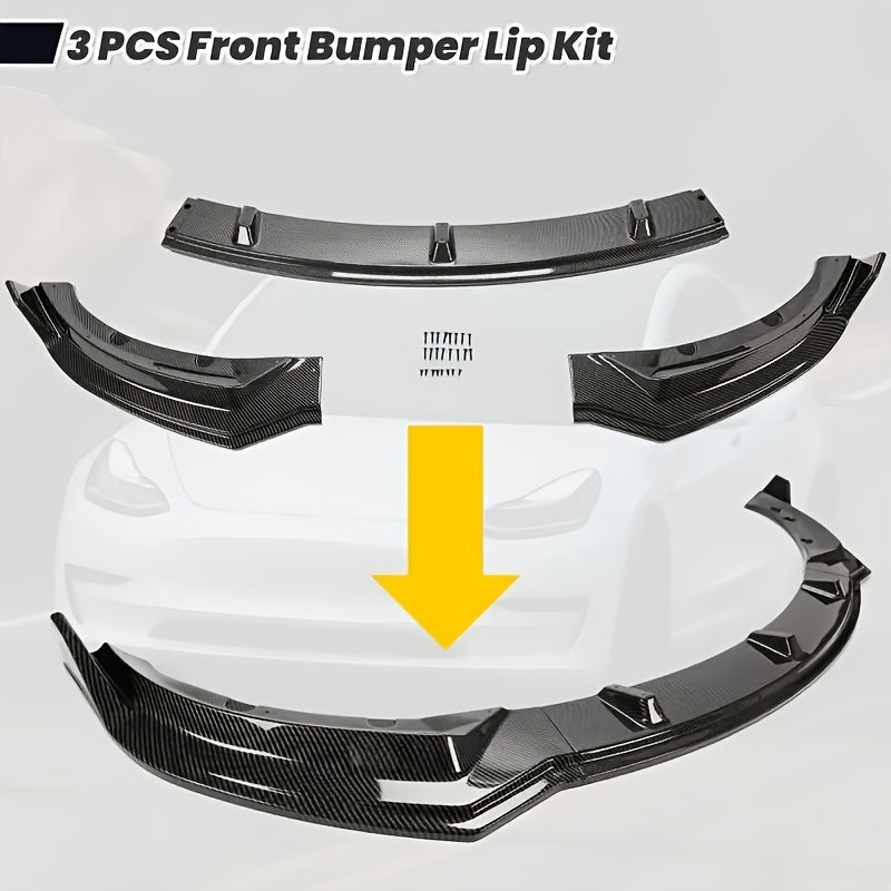 Car Sports Rear Wing Spoiler Kit Glossy Carbon Fiber for Tesla Model 3 2017-2023