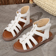 Girls' Braided Headband Sandals for Summer and Festivals with T-Strap and Open Toe