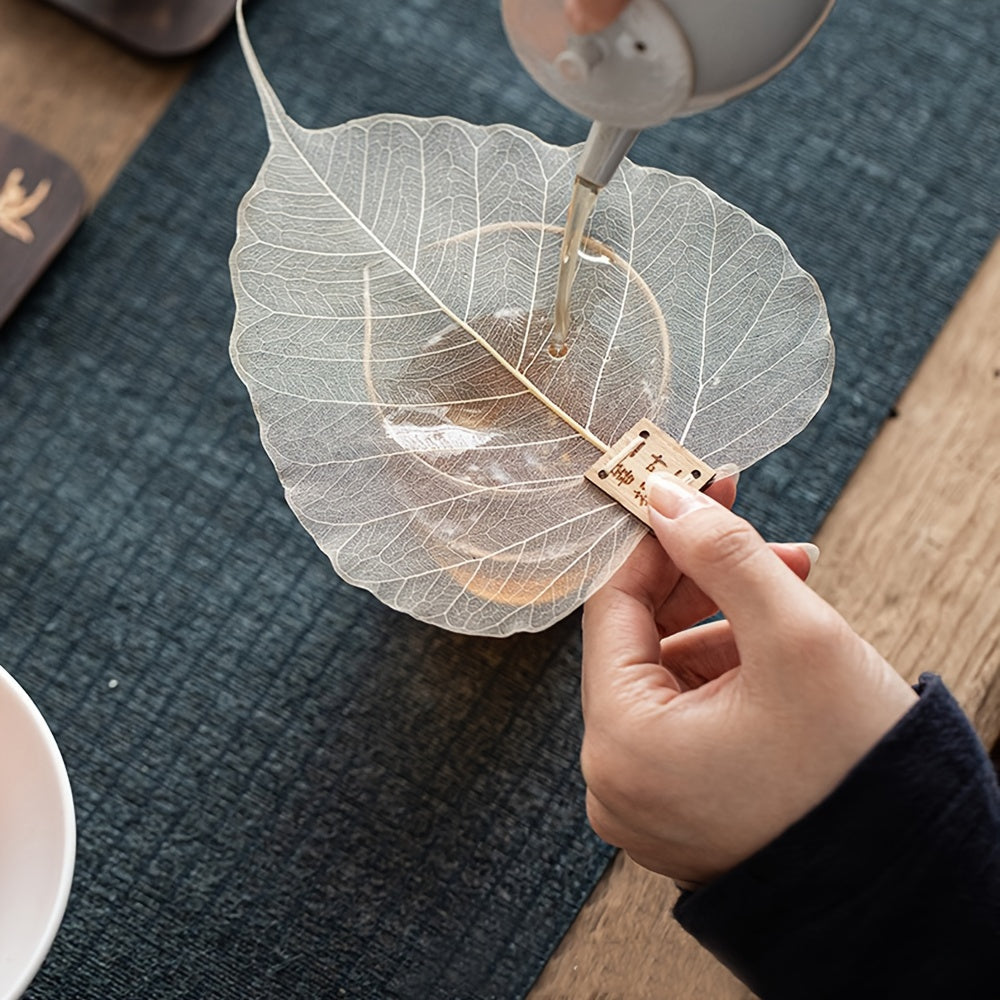 Chinese-Style Tea Strainer Bodhi Leaf Shape Natural Wheat Straw Anti-Scald Filter