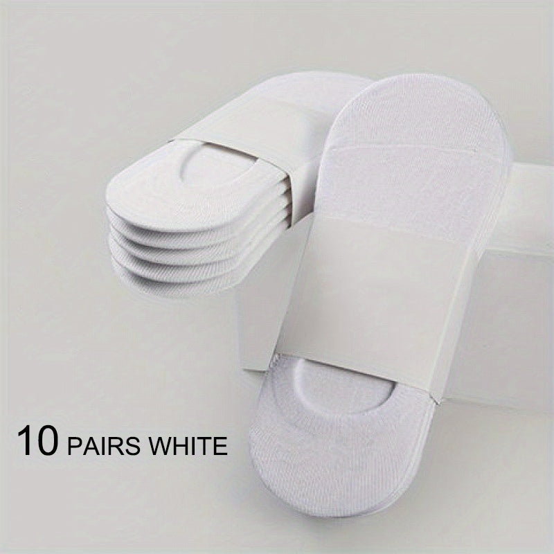 Men's Breathable Thin Casual Business Socks 10 Pairs Low Cut Invisible Knit