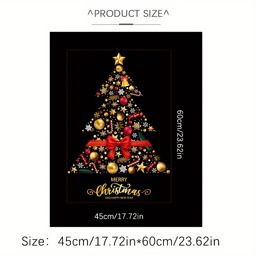 Christmas Window Cling Festive Glass Sticker Holiday Decor Electrostatic Adhesion
