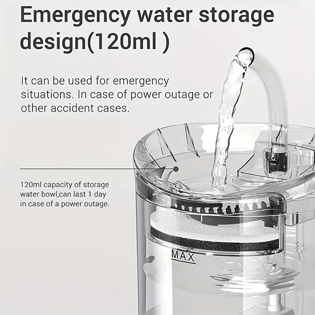 1.8L Transparent Cat Water Dispenser with Faucet and Filter