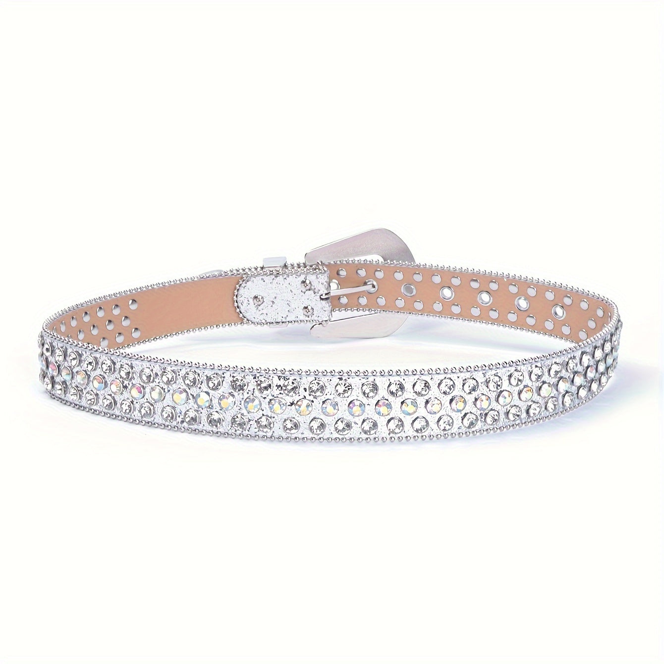 Ayollar uchun Rhinestone G'arbiy Qo'riqchi Belbog'i, Studded Bling PU charm bilan