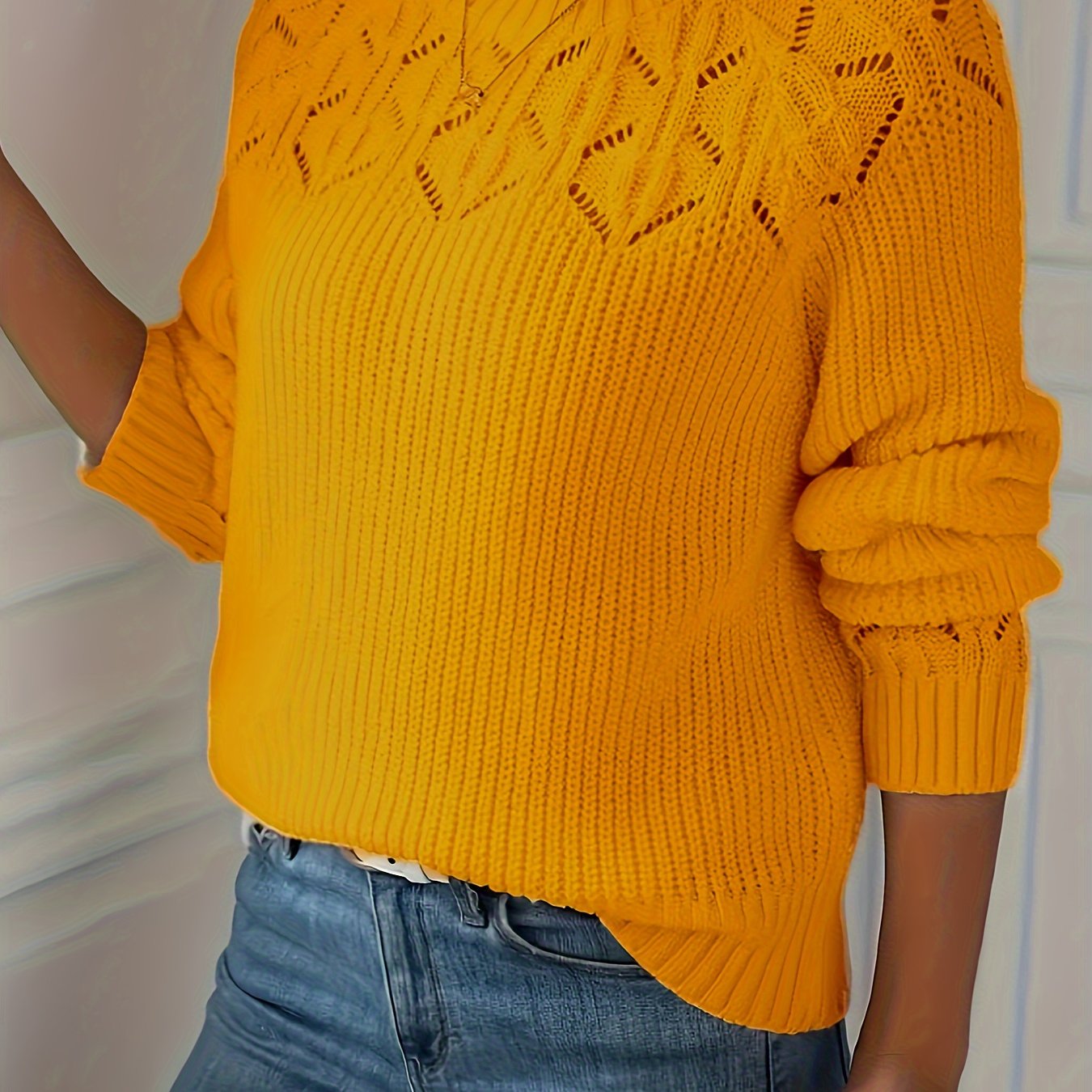 Ayollar uchun toqilgan uzun kofta, kuz qish, dumaloq bo'yin, qora