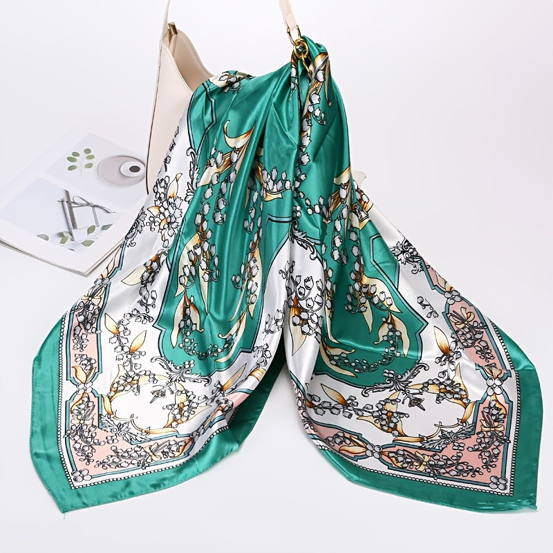 Satin Square Scarf for Men and Women Polyester Headscarf Hairband Fashion Accessory