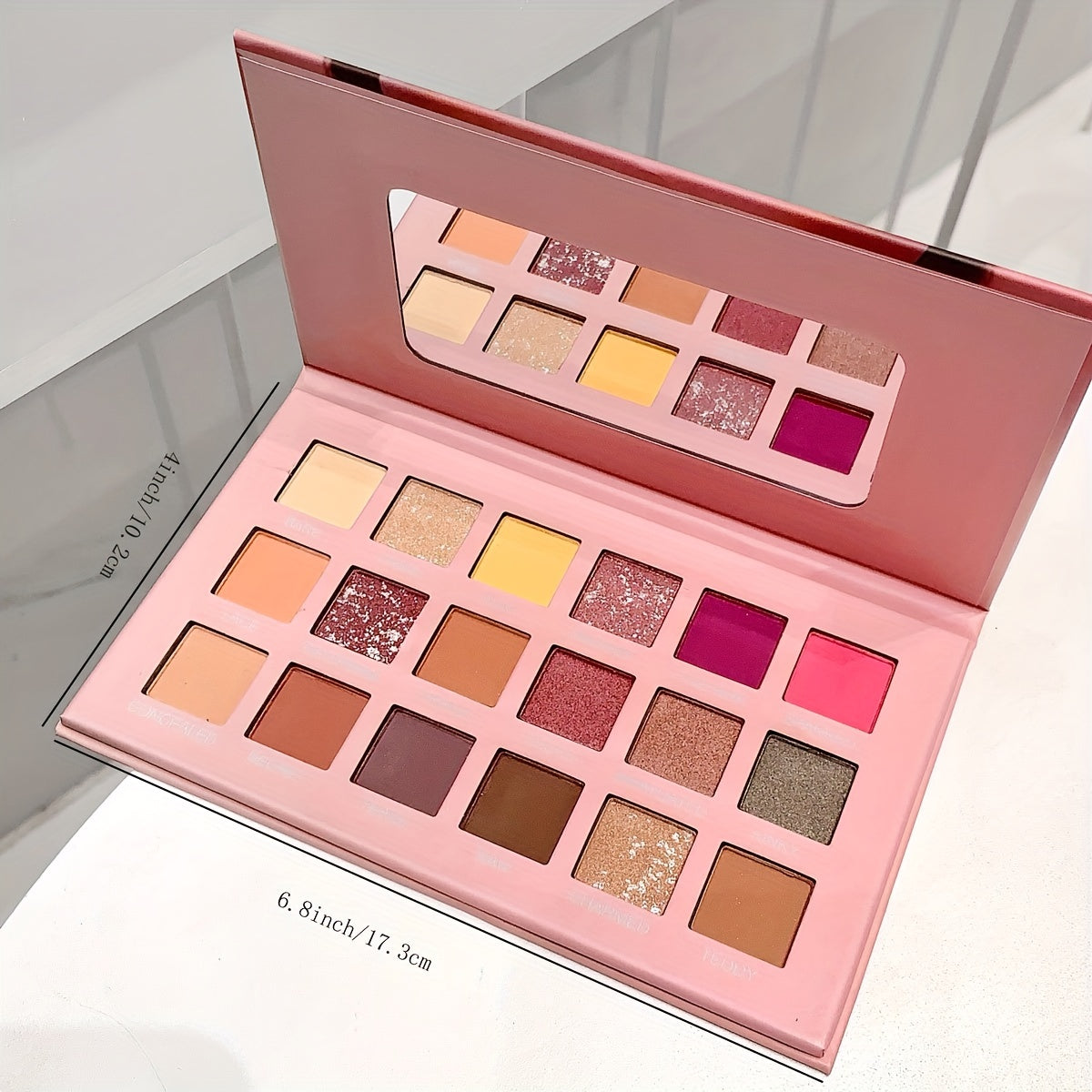 18-Color Desert Rose Eyeshadow Palette with Matte Shimmery Finishes for Festivals and Parties