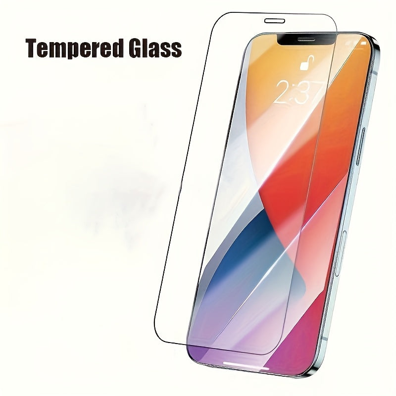 Set of 3 High-Definition Tempered Glass Screen Protectors for iPhone 11-16 Pro Max and Plus Models