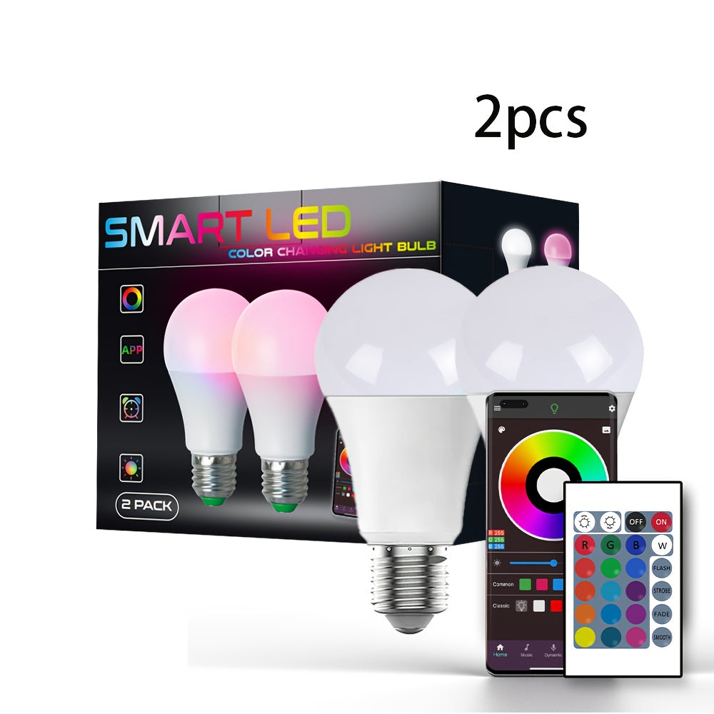 Умная RGBW LED лампочка для спальни с управлением через приложение, синхронизацией с музыкой, изменением цвета и функцией диммирования. Лампочка A19 E27, не поддерживающая Alexa/Google/WiFi.