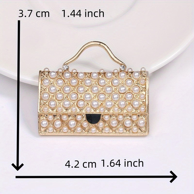 Women's Enamel Bag-Shaped Brooch Pin Stylish Korean Fashion Accessory
