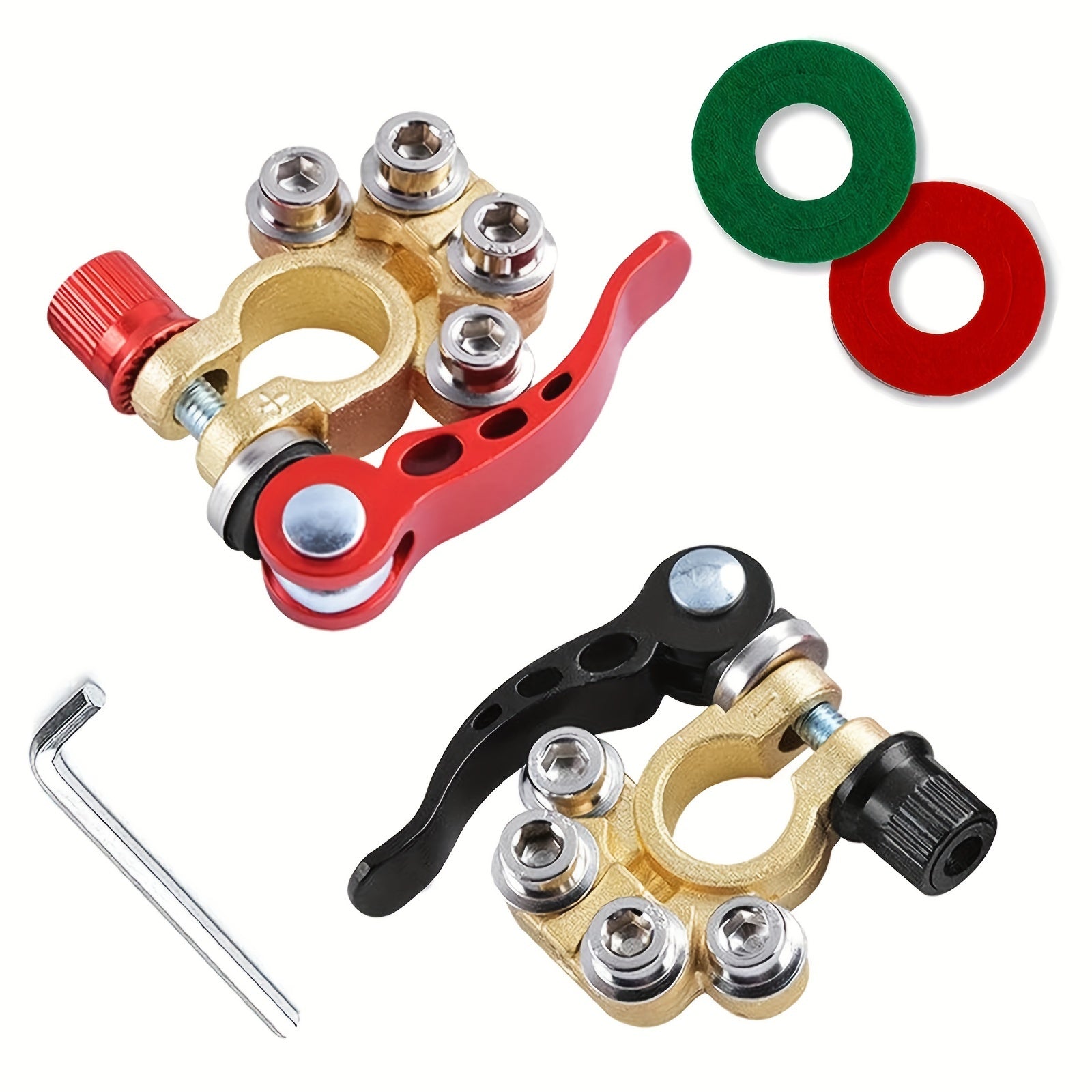 Универсальные зажимы для аккумуляторных клемм, 2 шт., 4-ходной быстросъем для автомобилей