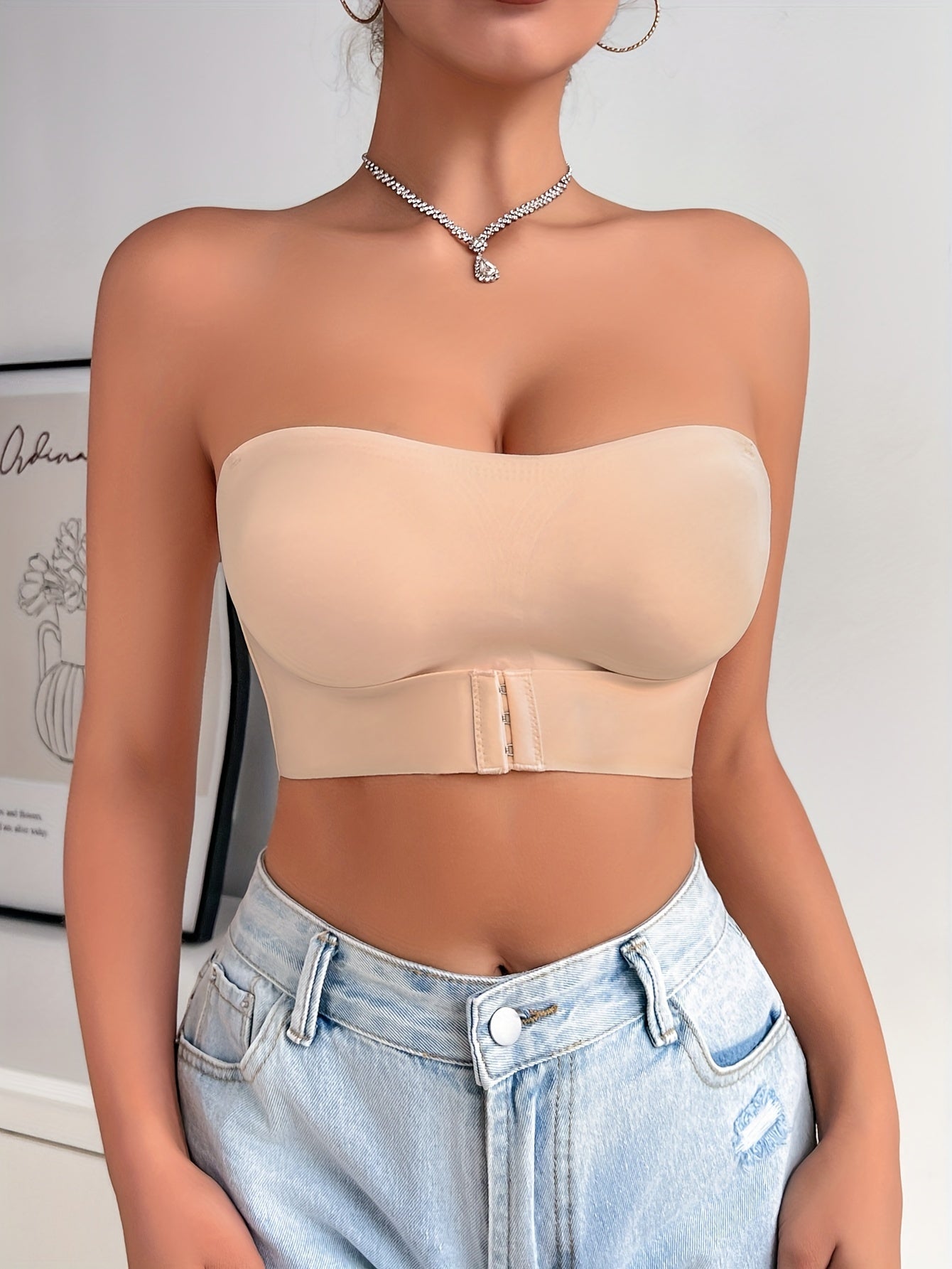 Women's Wireless Seamless Bandeau Bra Full Coverage Support