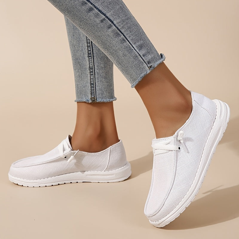 Women's Canvas Slip-On Loafer Shoes Casual Outdoor Footwear