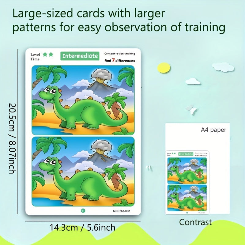 Educational Card Game for Kids with Monkey Illustrations and Marker Pen, Focus and Learning Tool