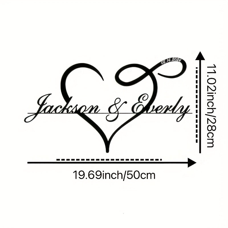 Personalized Infinite Heart Wall Art Metal Love Symbol for Home and Wedding Decor