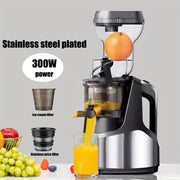 EU Plug Hilton Cold Press Juicer, 300W sekin masticating mashinalari, butun mevalar va sabzavotlar uchun katta oziqlantirish qudug'i, tozalash oson, yuqori sharbat hosili, DIY muzqaymoq, zanglamaydigan po'latdan.