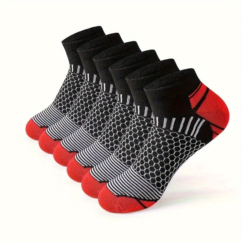Men's Low Cut Ankle Socks 6 Pairs Breathable Sweat-Absorbing Odor-Resistant All Seasons