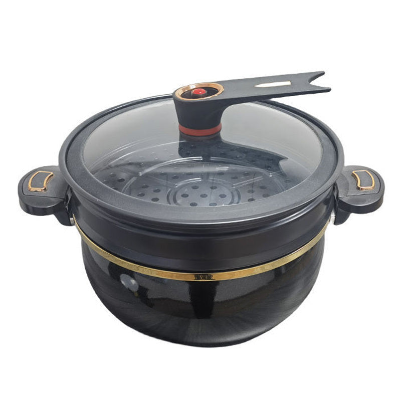 3 ta EASYJOY keramika sho'rva qozonlari to'plami, yopishqoq quyma temir materialidan tayyorlangan va bug'li qo'shimcha va qoshiqni o'z ichiga oladi. Qovurdoq, sho'rva va boshqa taomlarni tayyorlash uchun mukammal.