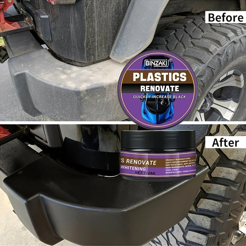 Multi-Purpose Car Restoration Wax for Black Vehicles Plastic Tire and Interior Shine