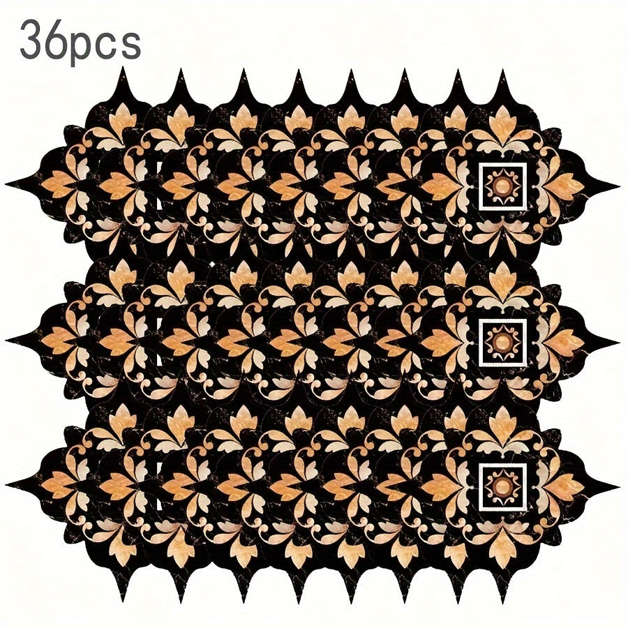 Ceramic Tile Stickers Set of 36 Floor PVC Tiles Wear-Resistant Durable