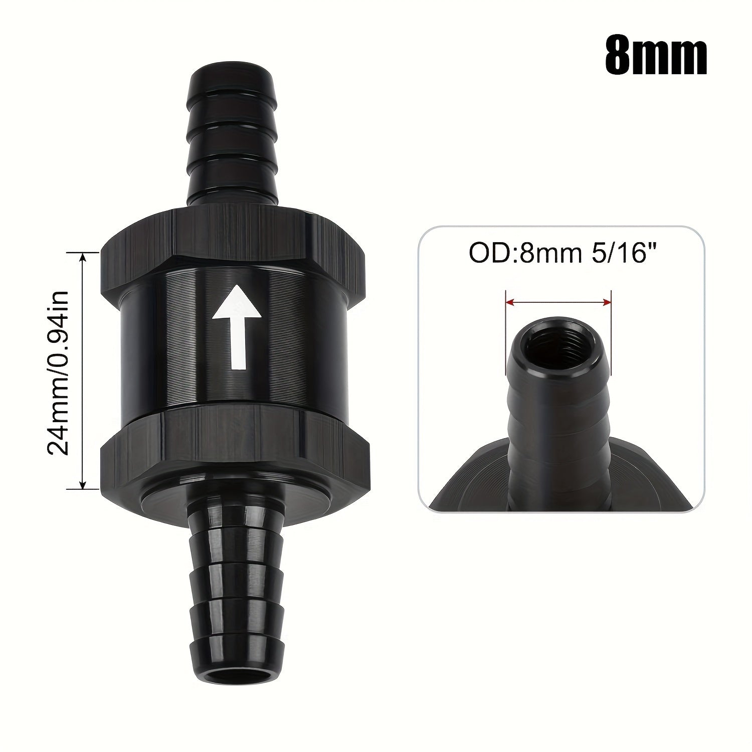 Обратный клапан для топливной линии, топливо, масло, вода, дизель, алюминиевый сплав, 4, 6, 8, 10, 12, 14 мм