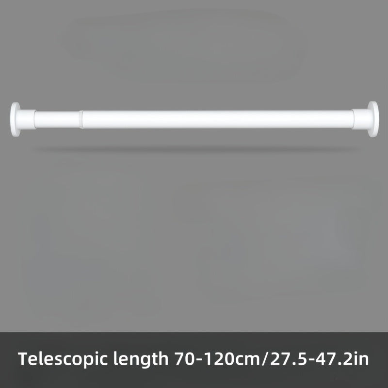 Barra de cortina telescópica de metal ajustable con tensión de resorte, diseño sin taladro para ducha y ventana