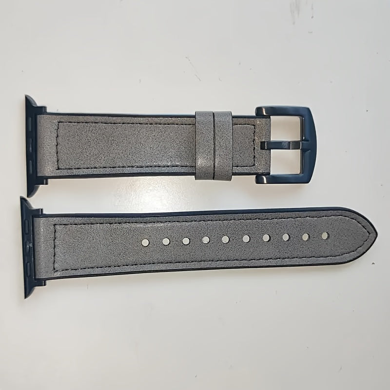 Faux Leather Watch Strap for iWatch Series 3 4 5 6 7 8 Ultra SE 38mm 40mm 41mm 42mm 44mm 45mm 49mm
