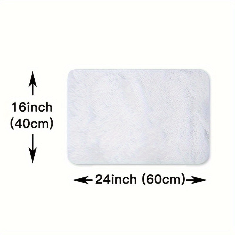Soft White Faux Fur Area Rug Rectangle Non-Slip Stain-Resistant Indoor Carpet