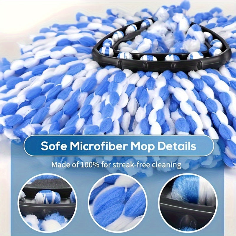 [Mijozlar Sevimlisi] 3 ta Mikroto'qima Uchburchakli Spin Mop Boshliqlarini O'rnatuvchi To'plami - Mashinada Yuvish Mumkin, Yog'och, Marmar, Beton, Kafel Pol va Avtomobil Yuzalari Uchun Ideal