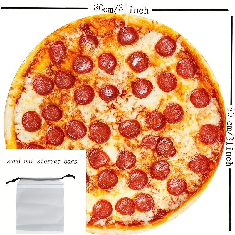 Cozy Flannel Throw Blanket with Ham Pizza Print for Couch Bed Travel