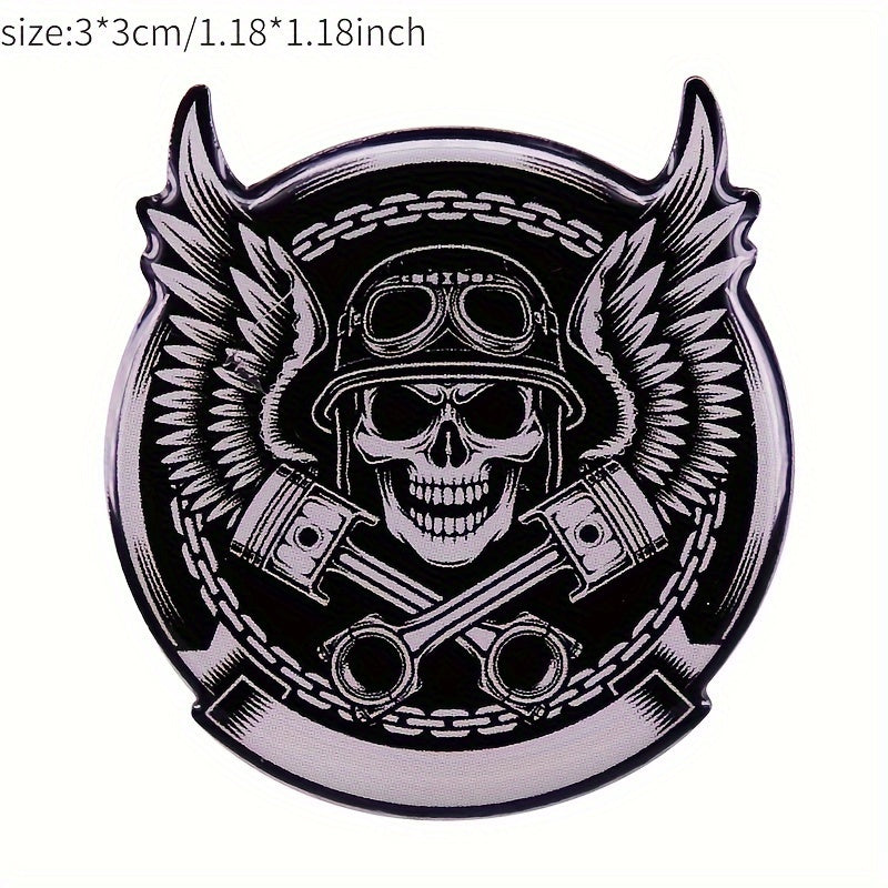 Vintage Skull and Bones Helmet Badge Lapel Pin for Motorcycle Enthusiasts