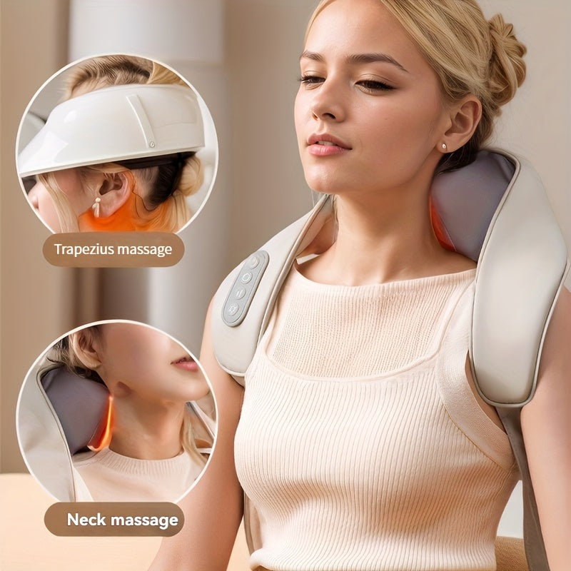 Wireless Neck Massager for Home Use Rechargeable Lithium Battery Back Shoulder Trapezius Relaxation