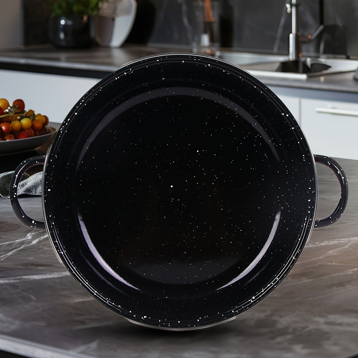 Enamel Cooking Pot Set for Stews and Soups, Lightweight, Induction Compatible