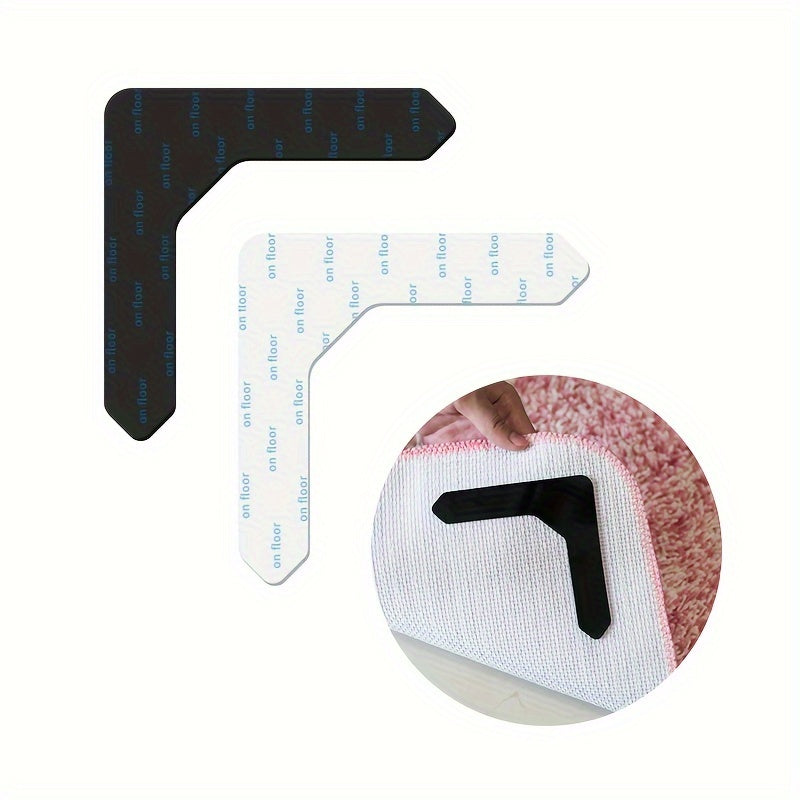 Комплект из 4 нескользящих зажима для ковров и деревянных полов, легко устанавливается