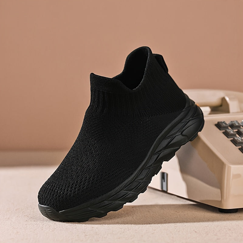 Kids Slip-On Sneakers Boys Girls Breathable Fabric Non-Slip Sole All-Season Low Top