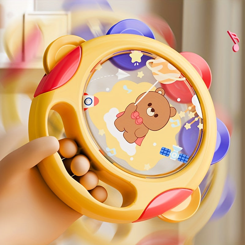 Baby Musical Toy Hand Drum with Rattle for Toddlers Red Yellow 12 Months+