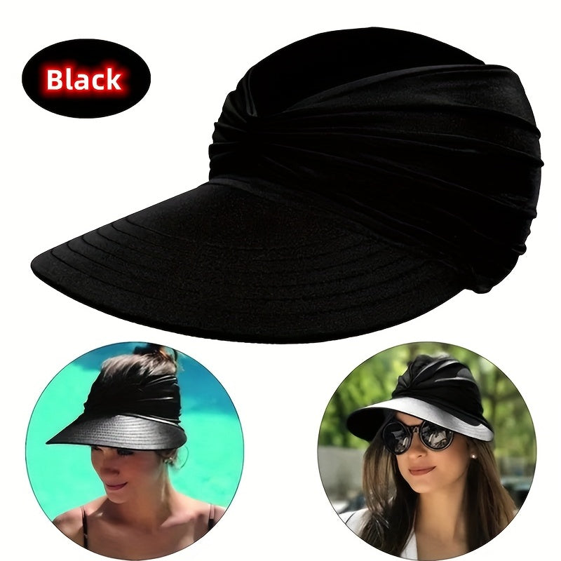 Women’s Sun Hat Nylon Woven Beach Hat with Sun Protection for Spring Summer Autumn