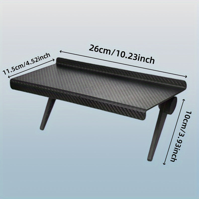 Sozlanadigan TV ekranining yuqori javoni, karbon tolasi ko‘rinishida, teshiksiz monitorni ko‘taruvchi, joyni tejovchi elektronika tashkilotchisi