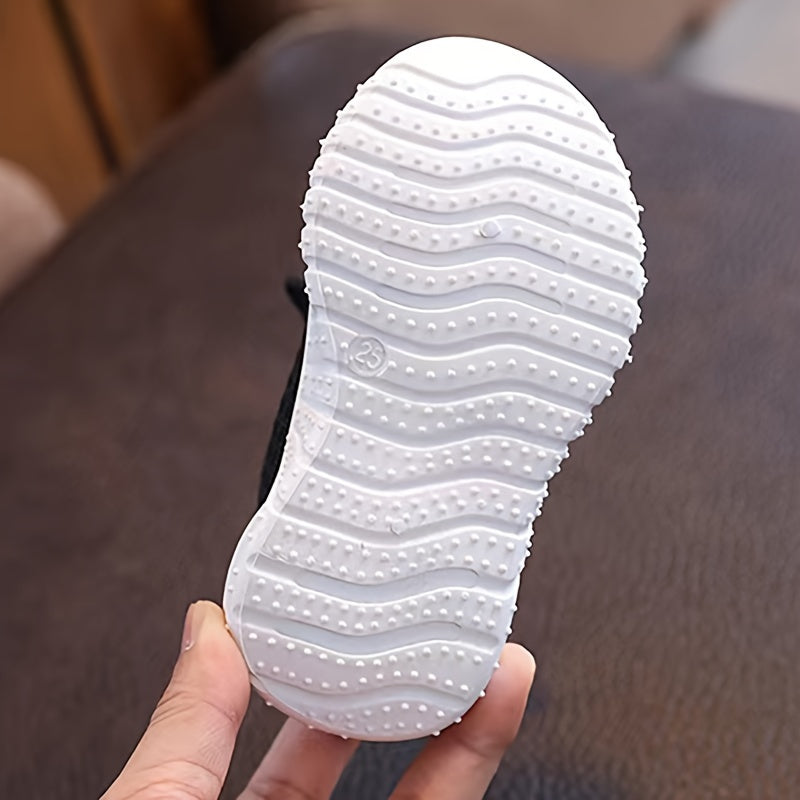 Kids Casual Flat Sneakers for Boys and Girls All-Season Fabric Slip-On Round Toe