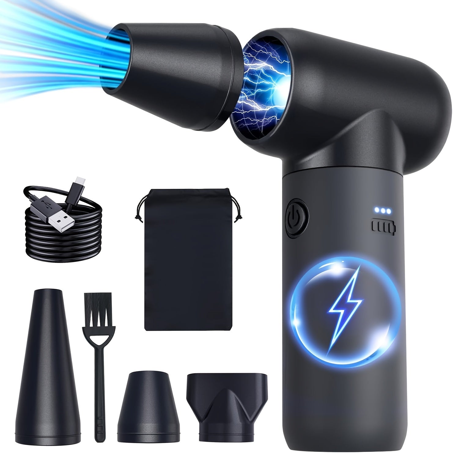 Portable Turbo Jet Fan Rechargeable Blower with High-Speed Air Tube