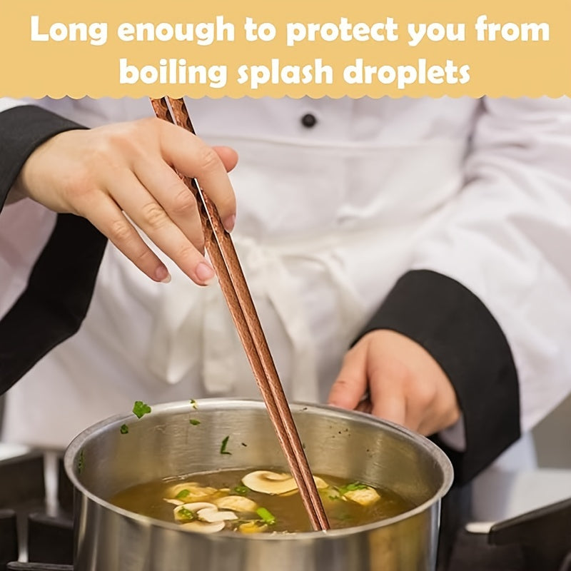 2 длинные деревянные кухонные палочки, многоразовые для жарки лапши и подогрева блюд. Супер длинные кухонные палочки.