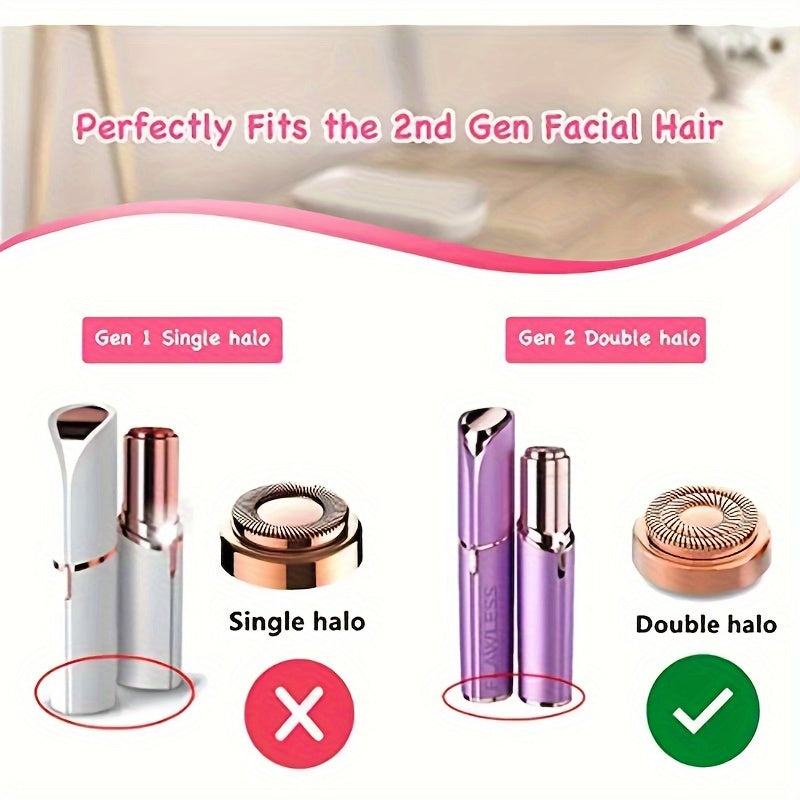 Facial Hair Remover Replacement Heads Set for Women, Metal, 2/4/6 Pack
