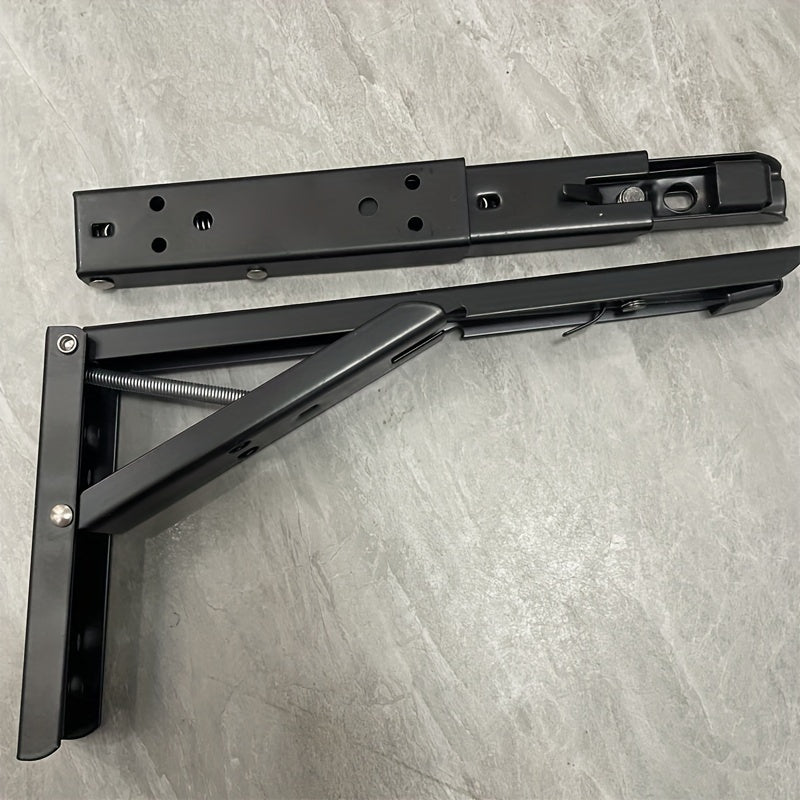 2pcs Stainless Steel Folding Shelf Brackets Space-Saving Triangle Supports for DIY Floating Shelves