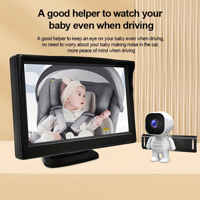 Car Rear-View Monitor 12.7cm Night Vision Camera for Child Seat Viewing
