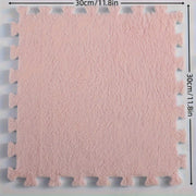 Machine Made Polyester EVA Square Carpet Tiles Set Washable Interlocking Floor Mats 29.97cm