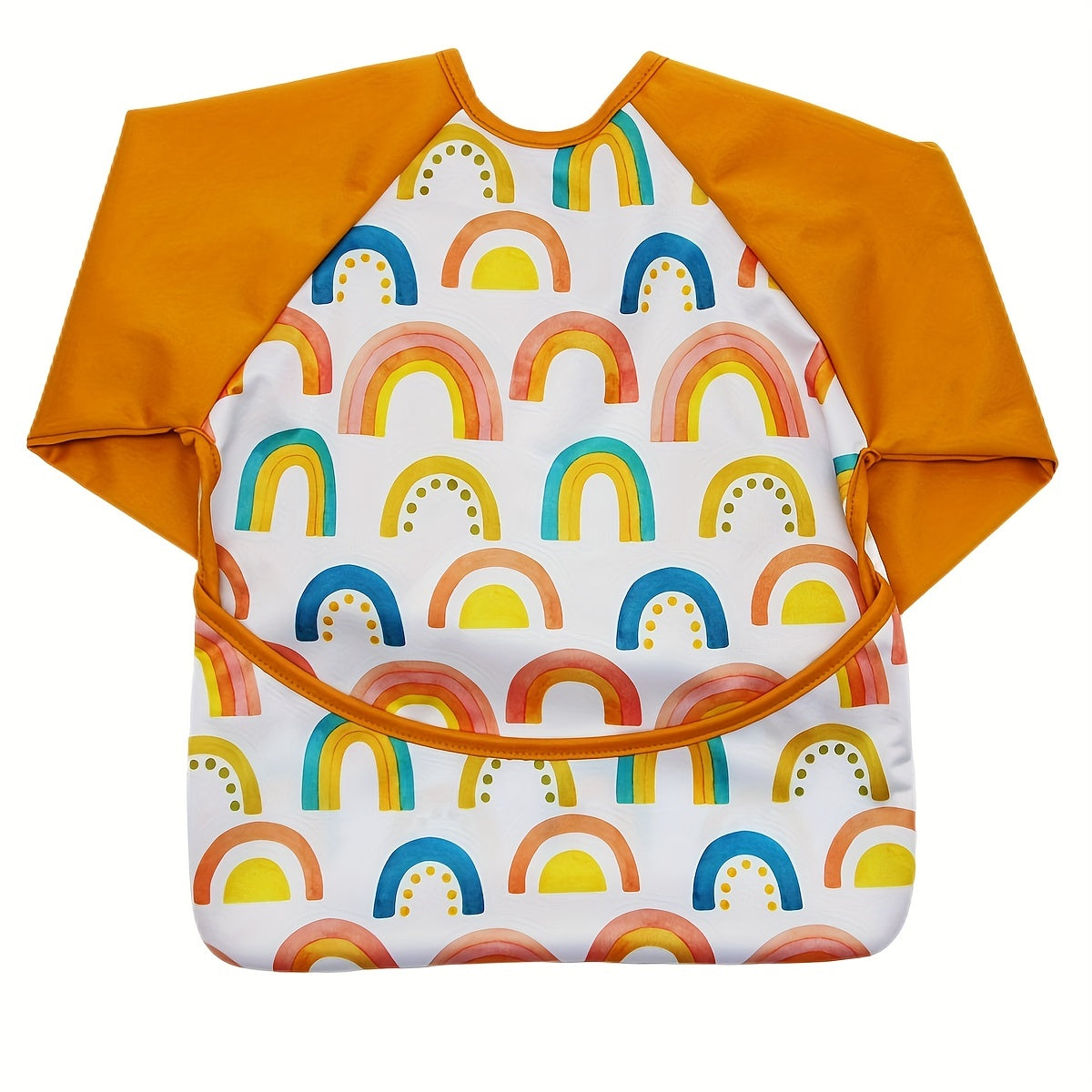 Baby Bibs Rainbow Print Long Sleeve Bib Suit for Babies 6-24 Months One Size
