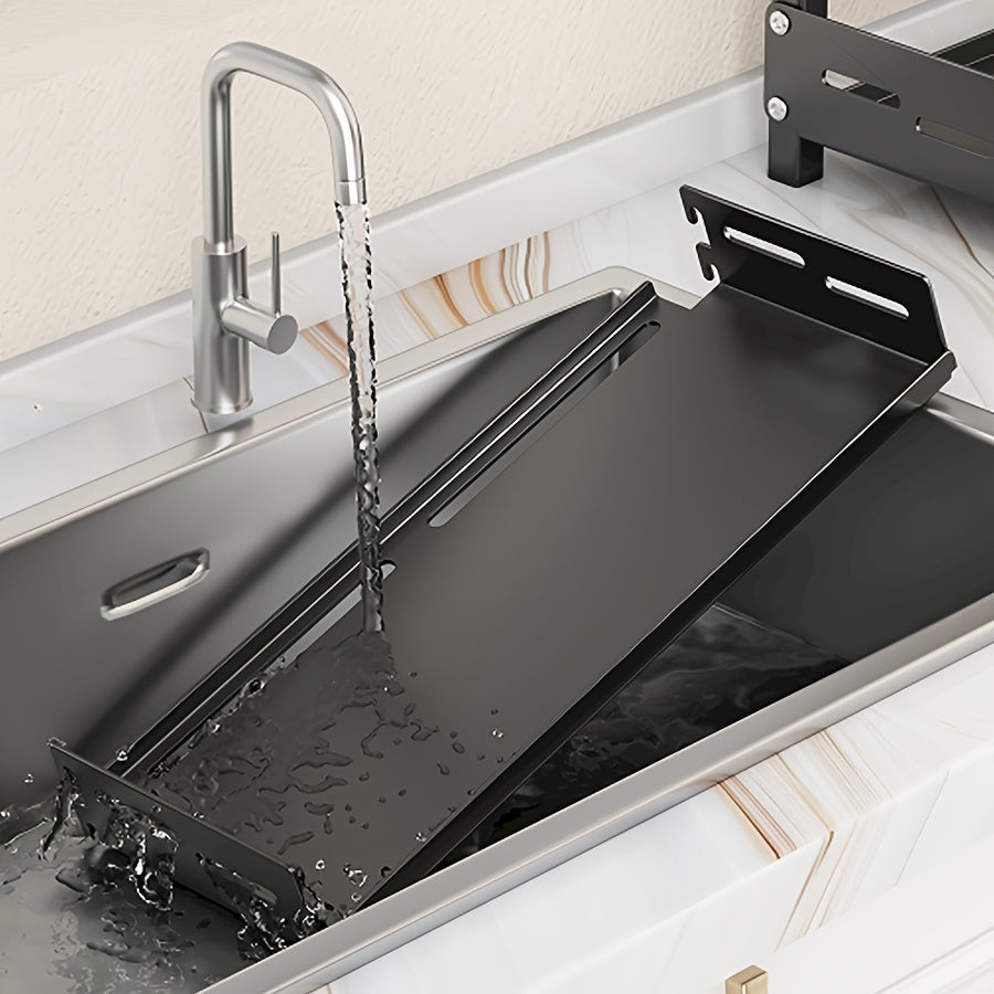 Регулируемая кухонная полка для хранения - настенная установка без сверления, организуйте приправы и столовые приборы с многоуровневым современным металлическим дизайном, идеально подходит для хранения специй и размещения ножей.