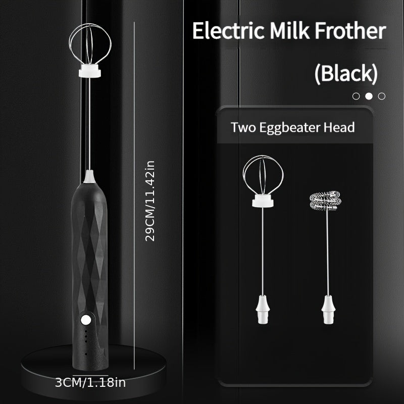 Portable Electric Egg Beater with 3-Speed USB Milk Frother and Handheld Coffee Whisk